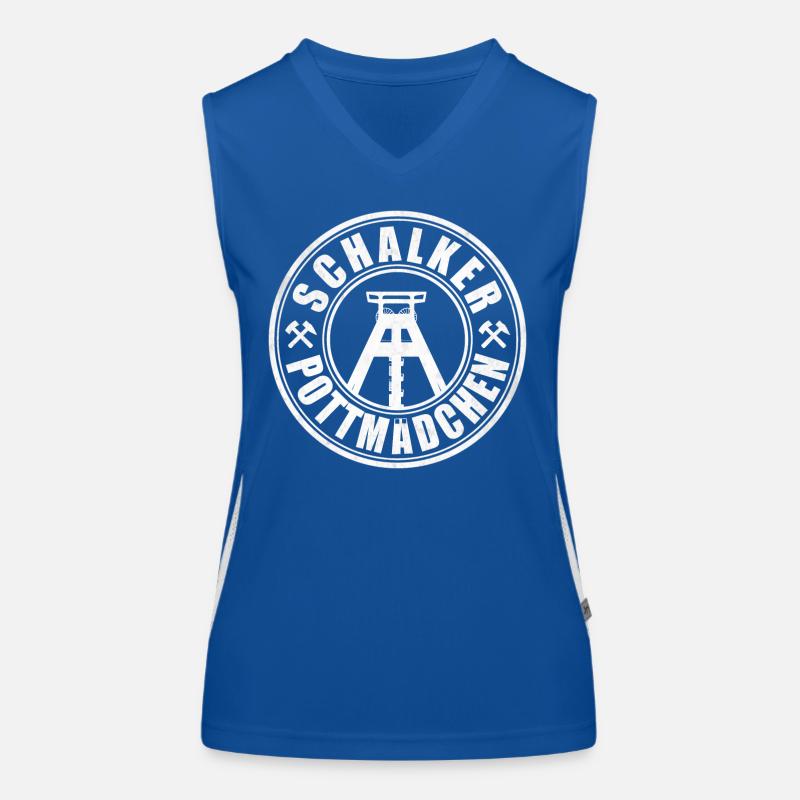 Schalker Pottmädchen | Ruhrpott Mädchen Funktionelles Kontrast-Tank Top für Frauen