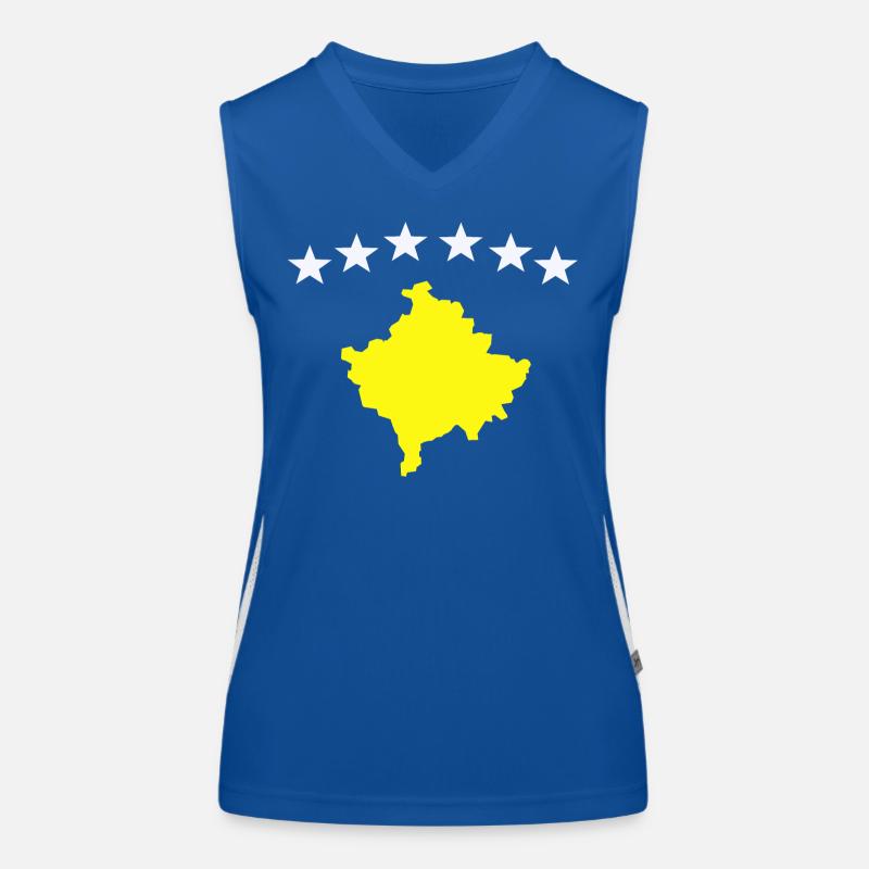 Kosovo Flagge Funktionelles Kontrast-Tank Top für Frauen