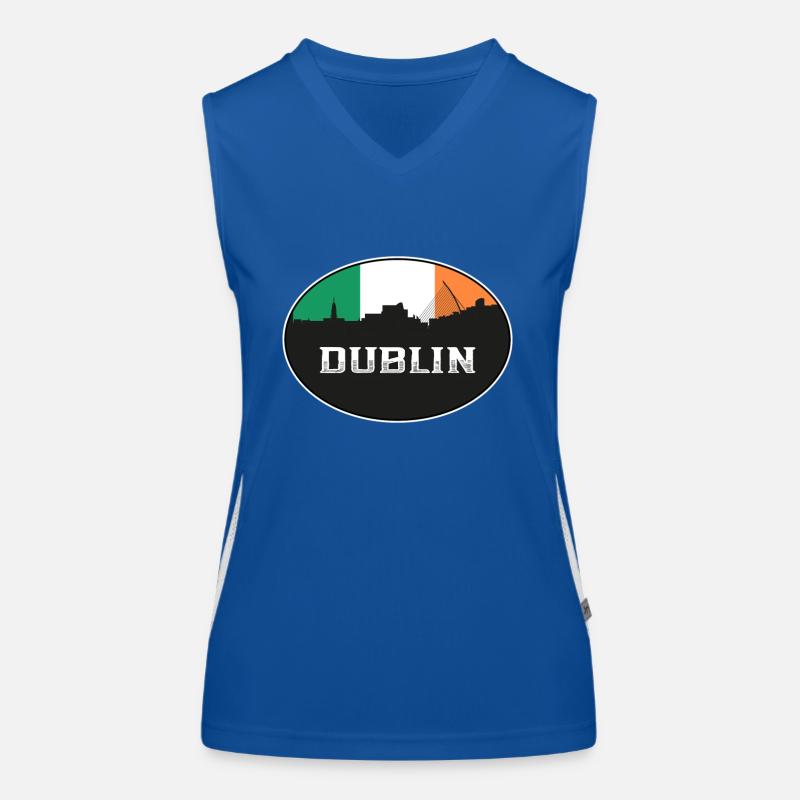 Dublin Irlande Skyline Silhouette Drapeau irlandais Trave Débardeur respirant contrasté Femme