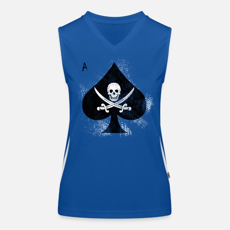 Spade Skull Pirates Design Débardeur respirant contrasté Femme