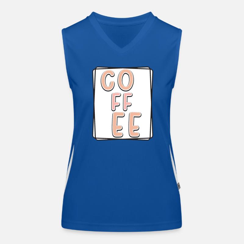 Kaffee Typo Panel Funktionelles Kontrast-Tank Top für Frauen