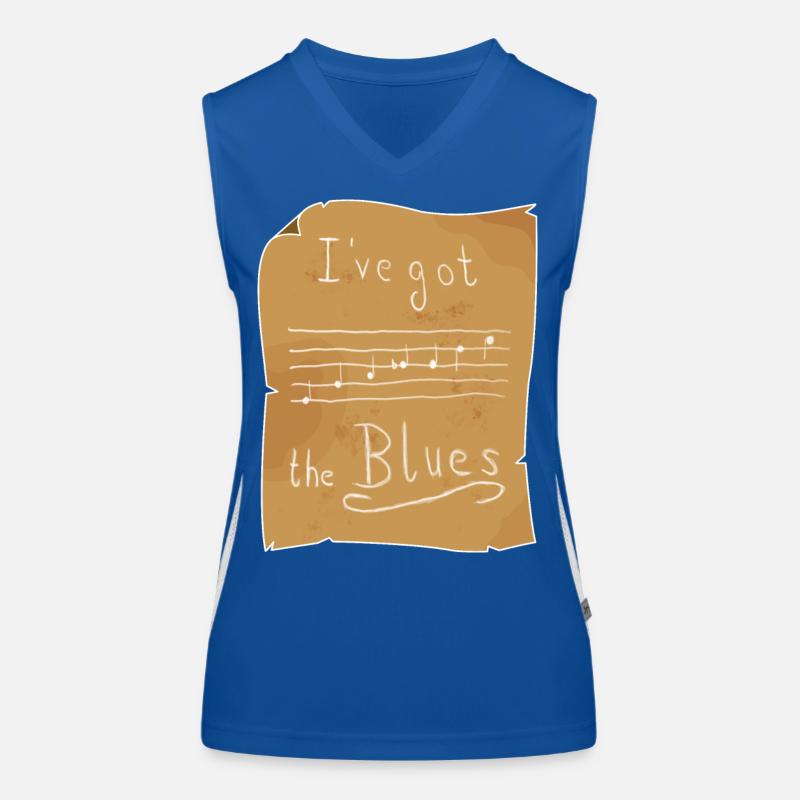 Blues Scale in E on Paper - dark Women's Functional Contrast Tank Top