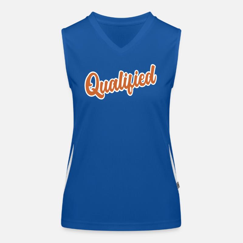Qualified Word Funny Text Message Quote Women's Functional Contrast Tank Top
