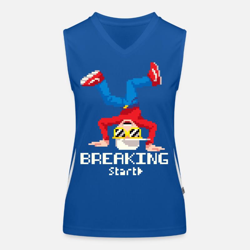 Pixel Breakdance B-Boy | Hip Hop rétro 8-bit Débardeur respirant contrasté Femme