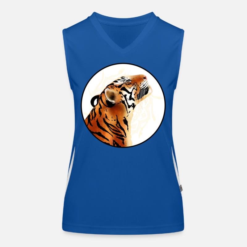 Tigre souriant Débardeur respirant contrasté Femme