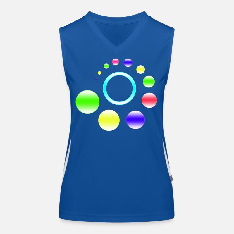 Neon-Orbit-Ringburst Funktionelles Kontrast-Tank Top für Frauen