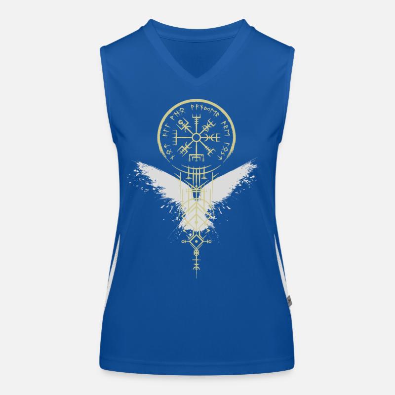 Wikinger - Vegvísir - Rabe - Kompass - Runen Funktionelles Kontrast-Tank Top für Frauen