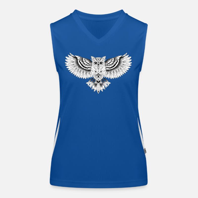Eule dekorative Eule Zeichnung, Funktionelles Kontrast-Tank Top für Frauen