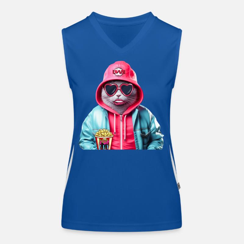 Pop Art Cat Women's Functional Contrast Tank Top