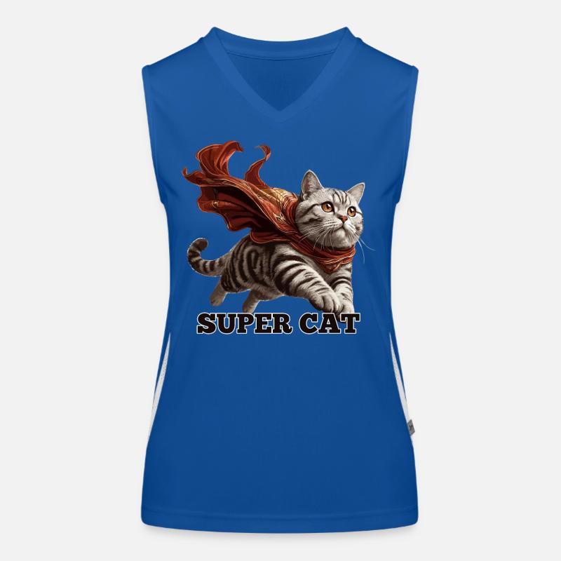 Super Katze Britisch Kurzhaar BKH getigert Funktionelles Kontrast-Tank Top für Frauen