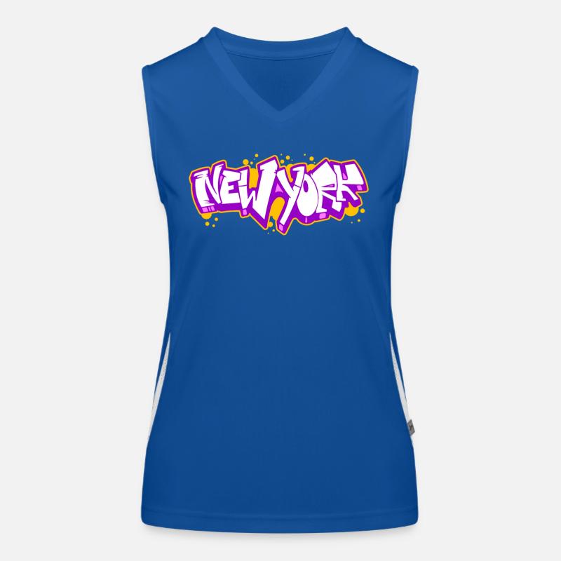 New York Horizontal Graffiti 3 Women's Functional Contrast Tank Top
