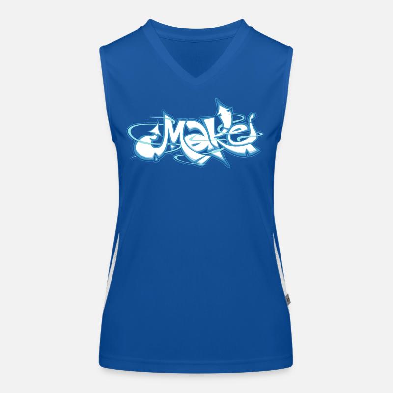 Blaues Wort machen Graffiti Funktionelles Kontrast-Tank Top für Frauen