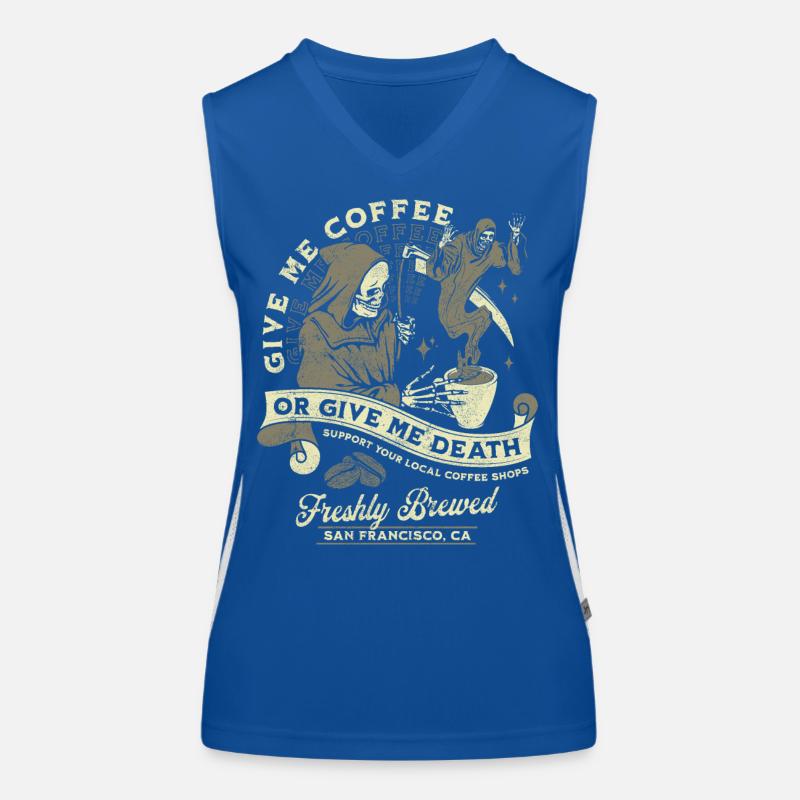 Kaffee oder Tod: Frisch Gebrüht Funktionelles Kontrast-Tank Top für Frauen
