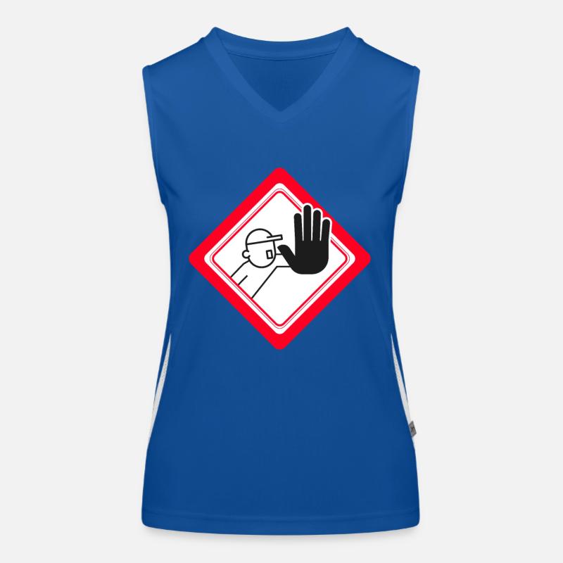 Unauthorized access prohibited Prohibition signs Women's Functional Contrast Tank Top