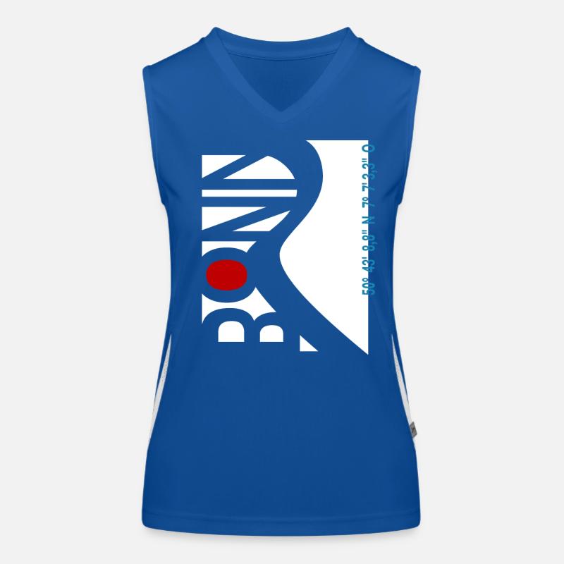 BONN - coordinates longitude latitude Women's Functional Contrast Tank Top