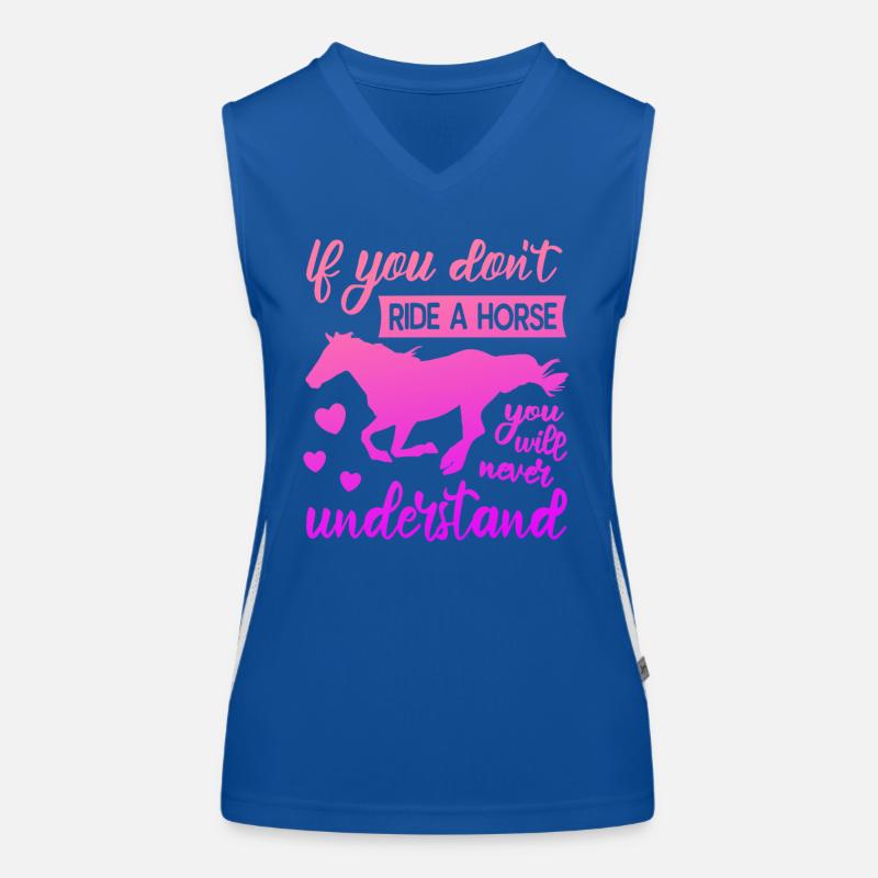Pferde Mädchen Funktionelles Kontrast-Tank Top für Frauen