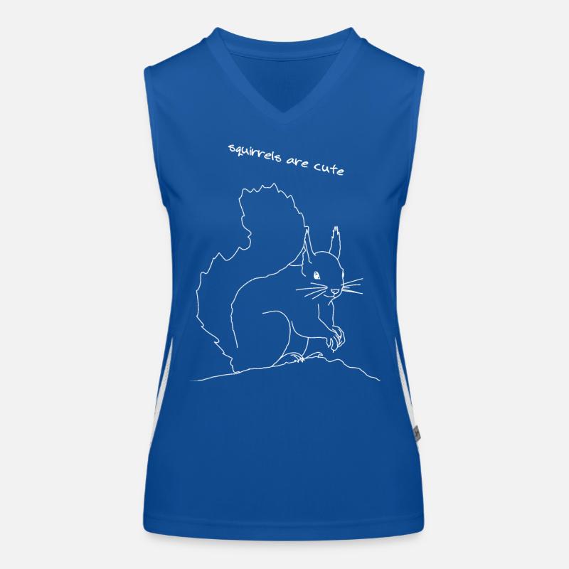 Squirrel lineart Women's Functional Contrast Tank Top