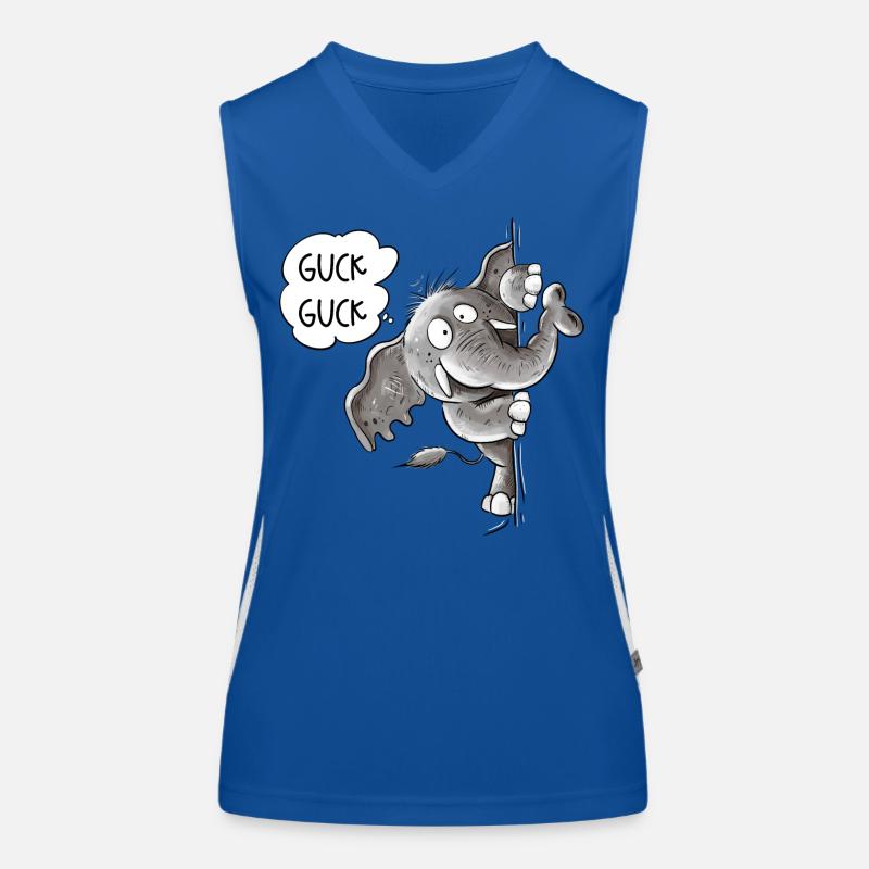 Drolliger Elefant Tiermotiv Wildtier Elefanten Funktionelles Kontrast-Tank Top für Frauen