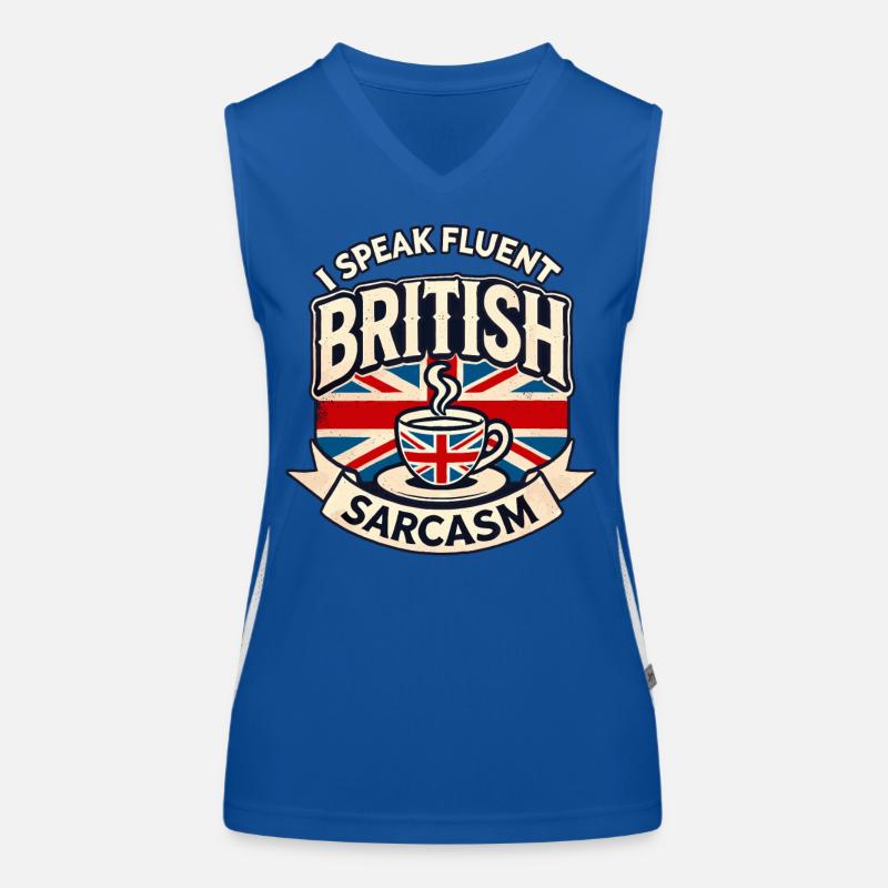 Fließend Britisch Sarkasmus Lustiger Humor Tee Liebhaber Kunst Funktionelles Kontrast-Tank Top für Frauen