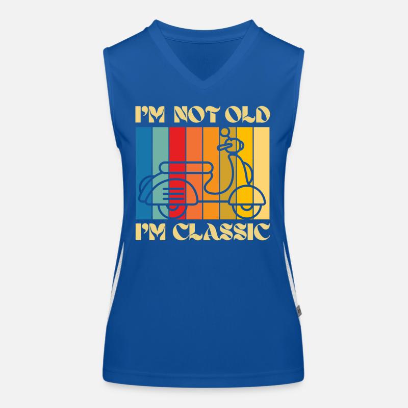 I’m Not Old, I’m Classic – Retro Scooter Funktionelles Kontrast-Tank Top für Frauen