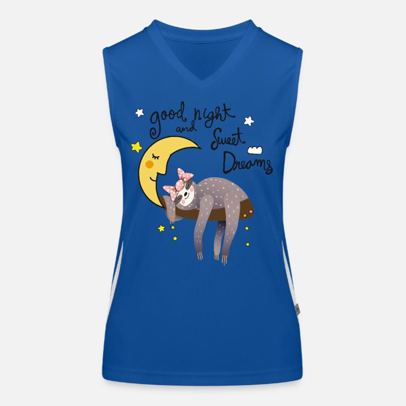 Faultier mit Mond Funktionelles Kontrast-Tank Top für Frauen