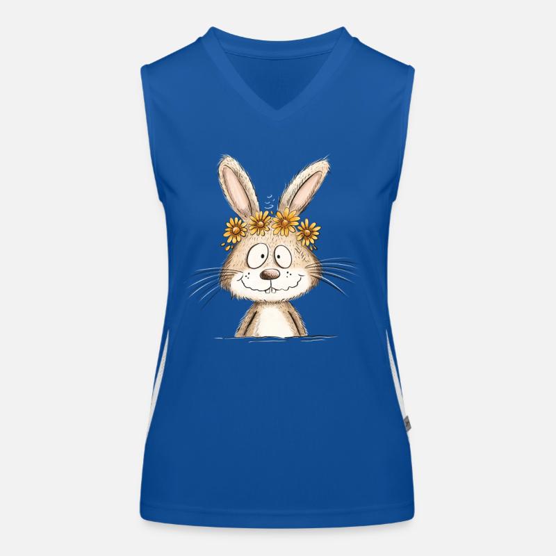 Droll Bunny I Lapin de Pâques Bunny Printemps Débardeur respirant contrasté Femme