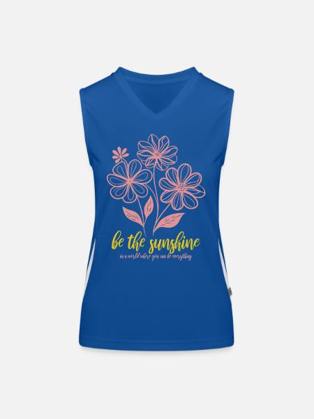 Blumen - Frühling - Soyez le soleil - Spruch - Débardeur respirant contrasté Femme - bleu/blanc - Devant
