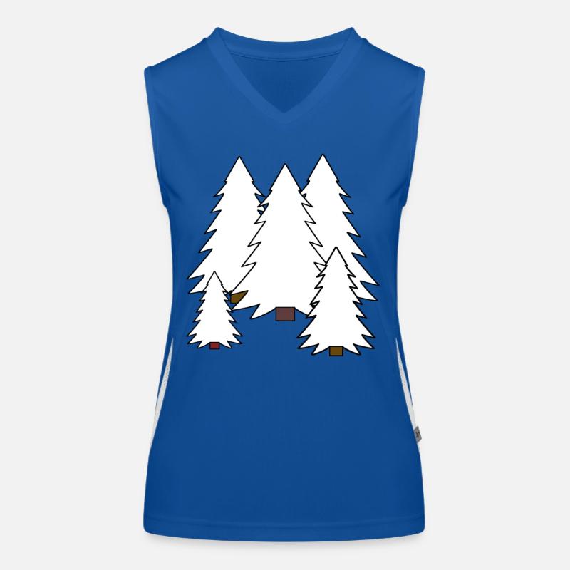Tree Fir Winter Snow Fir Winter Time Women's Functional Contrast Tank Top