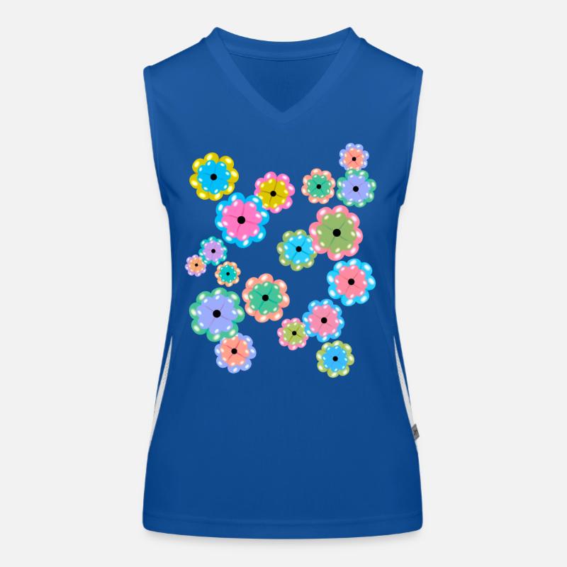 Blumen Blume Blüte Frühling Mandala Funktionelles Kontrast-Tank Top für Frauen