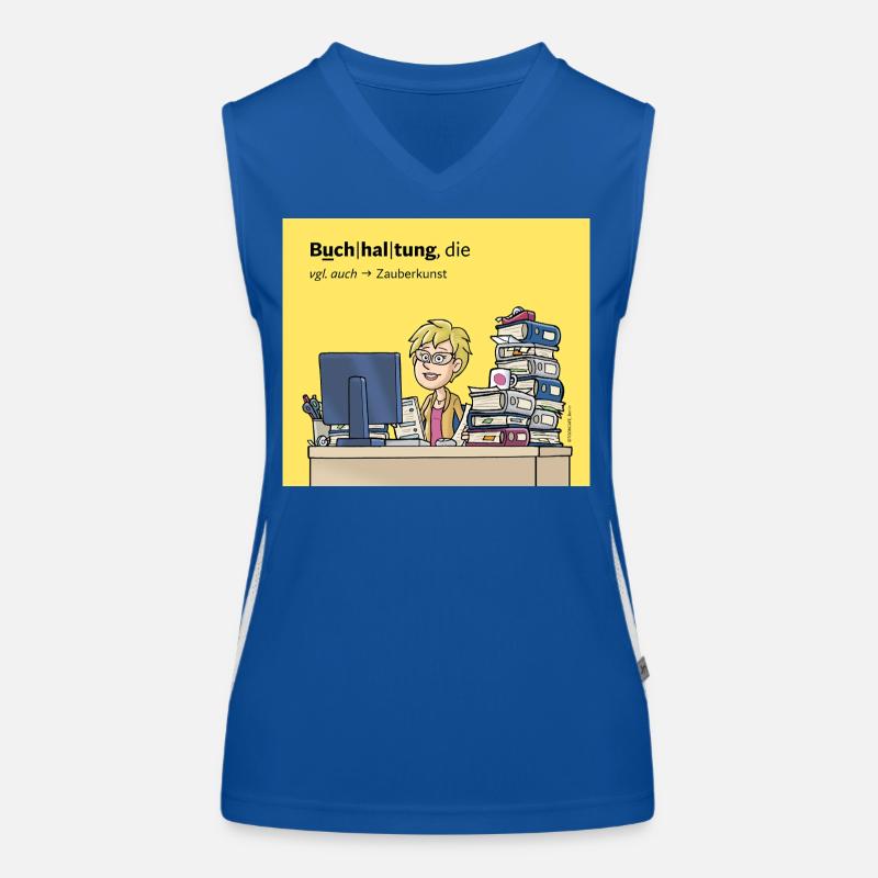 Buchhalterin, Comicfigur Funktionelles Kontrast-Tank Top für Frauen