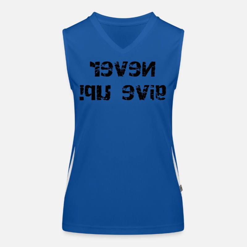 Never give up - mirrored Women's Functional Contrast Tank Top
