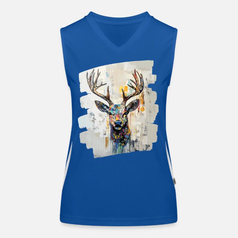 Deer with antlers Women's Functional Contrast Tank Top