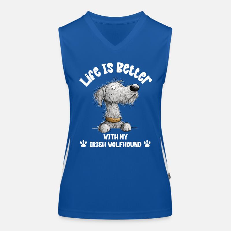 Irischer Wolfshund Cartoon Hund Hunderasse Funktionelles Kontrast-Tank Top für Frauen