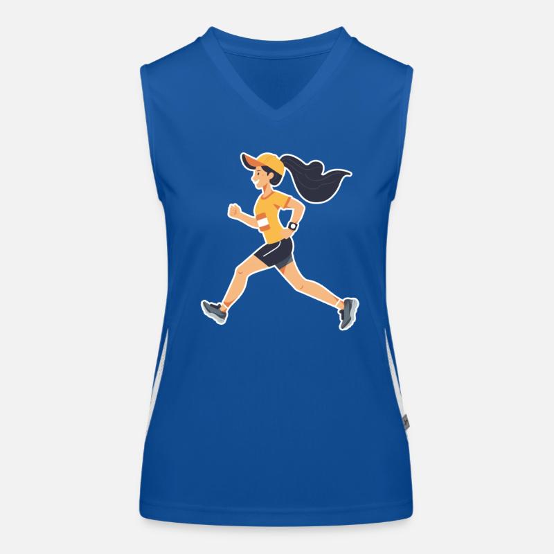 Läuferin Comic Funktionelles Kontrast-Tank Top für Frauen