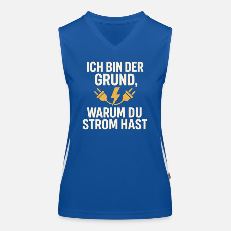 Ich bin der Grund, warum du Strom hast Funktionelles Kontrast-Tank Top für Frauen