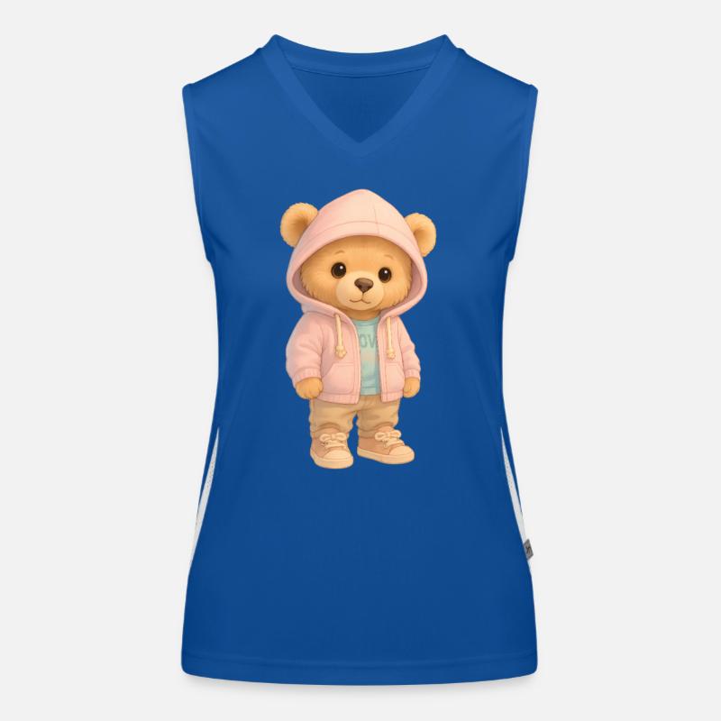 Ours à capuche mignon Débardeur respirant contrasté Femme