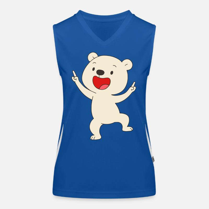 Tanzender Eisbär Funktionelles Kontrast-Tank Top für Frauen
