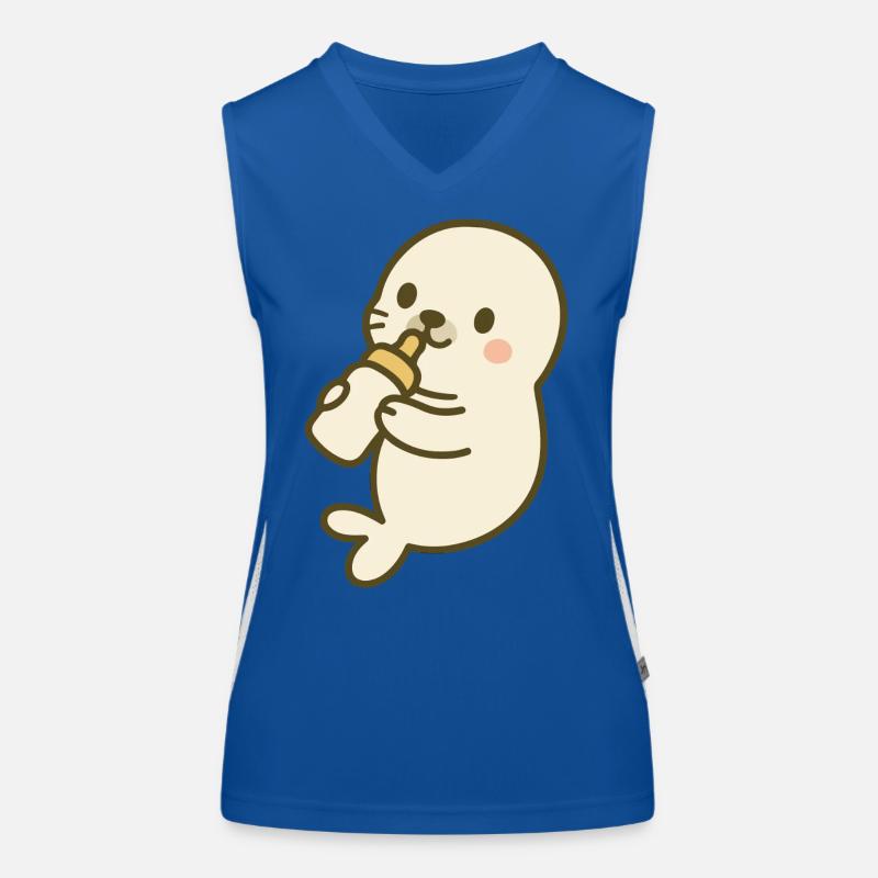Fläschchen-Robbenbaby Funktionelles Kontrast-Tank Top für Frauen