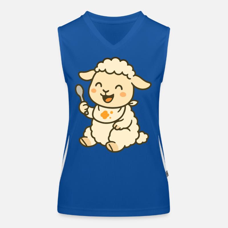 Snackzeit mit Lamm Funktionelles Kontrast-Tank Top für Frauen