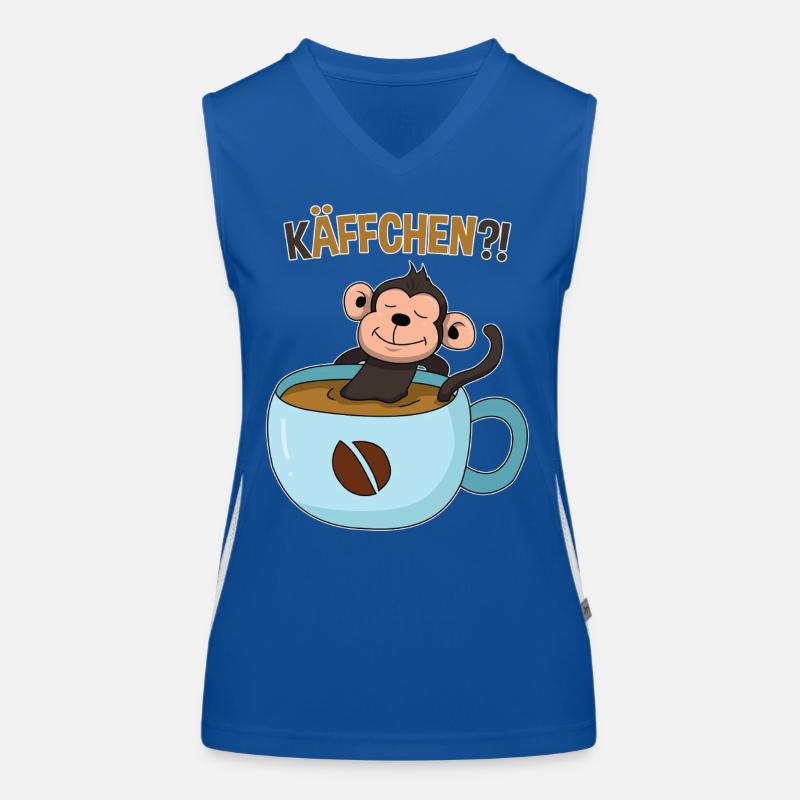 Kaffeepause mit Affe Funktionelles Kontrast-Tank Top für Frauen