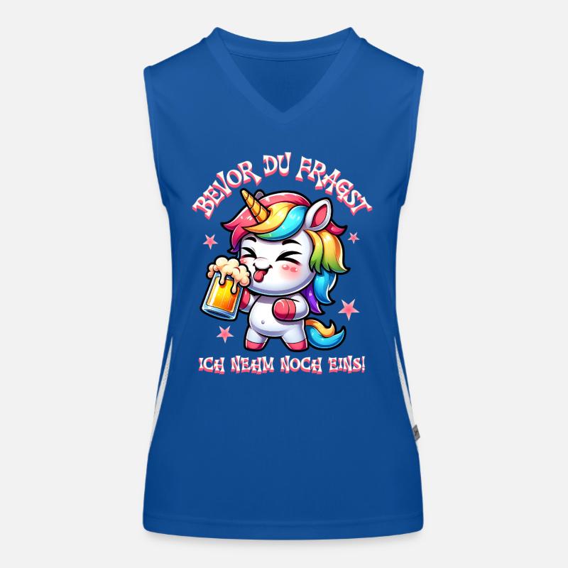Buntes Einhorn Bier Feier Funktionelles Kontrast-Tank Top für Frauen