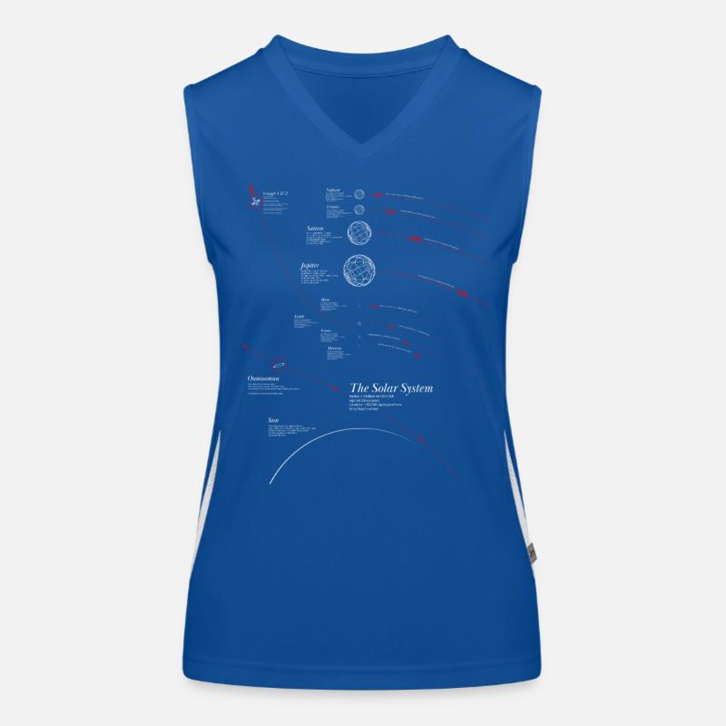 Solar System Infographic - Women's Functional Contrast Tank Top - royal/white