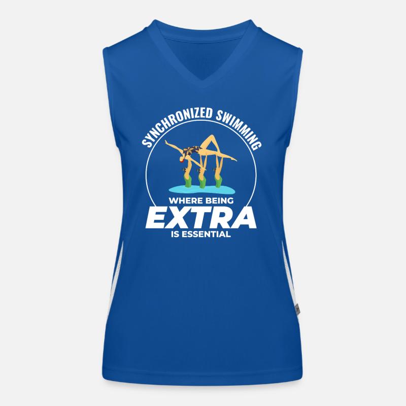 Synchronschwimmen, wo man extra ist Funktionelles Kontrast-Tank Top für Frauen