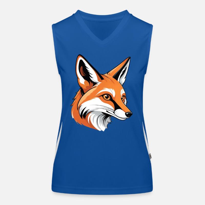Realistic fox graphic for clothing Women's Functional Contrast Tank Top