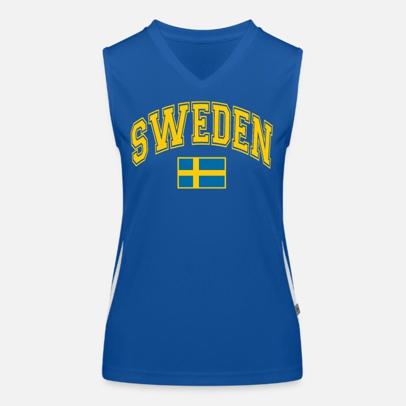Schweden Flagge Funktionelles Kontrast-Tank Top für Frauen