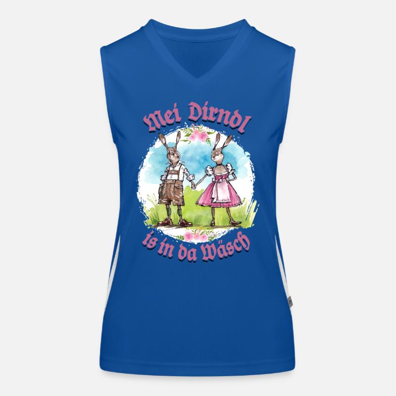 Mei Dirndl is in da Wäsch - Dirndl Ersatz, Tracht Funktionelles Kontrast-Tank Top für Frauen