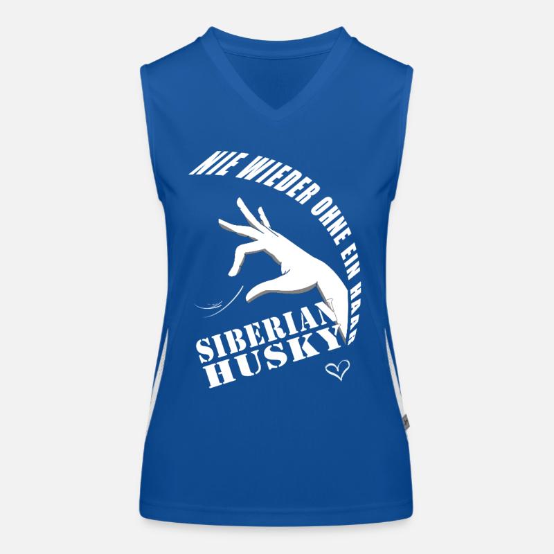 Sibirischer Husky nie wieder ohne ein Haar Herz Funktionelles Kontrast-Tank Top für Frauen