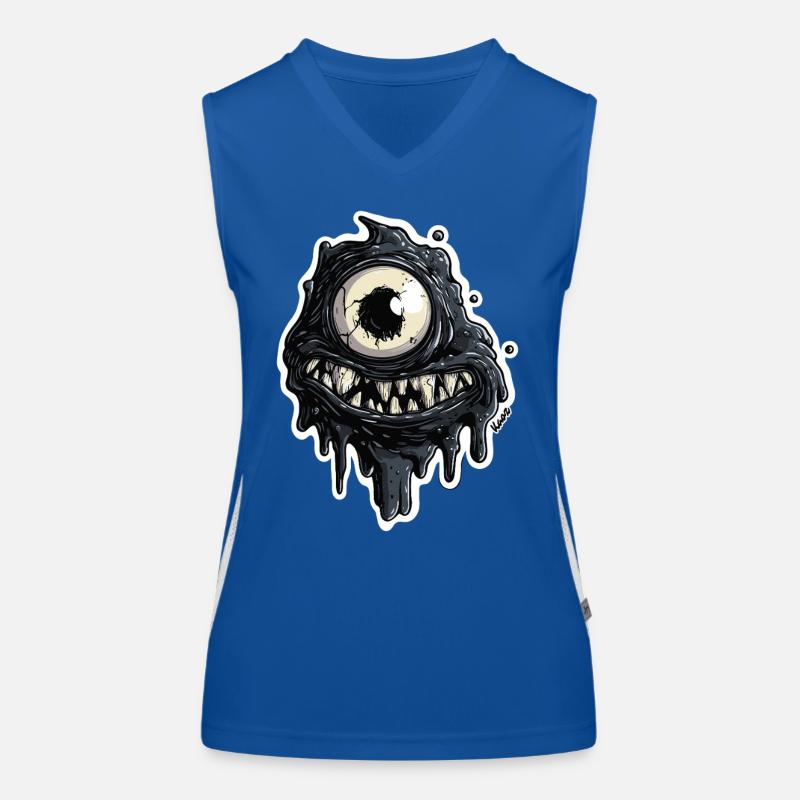 Black Monster Slime Eye Women's Functional Contrast Tank Top