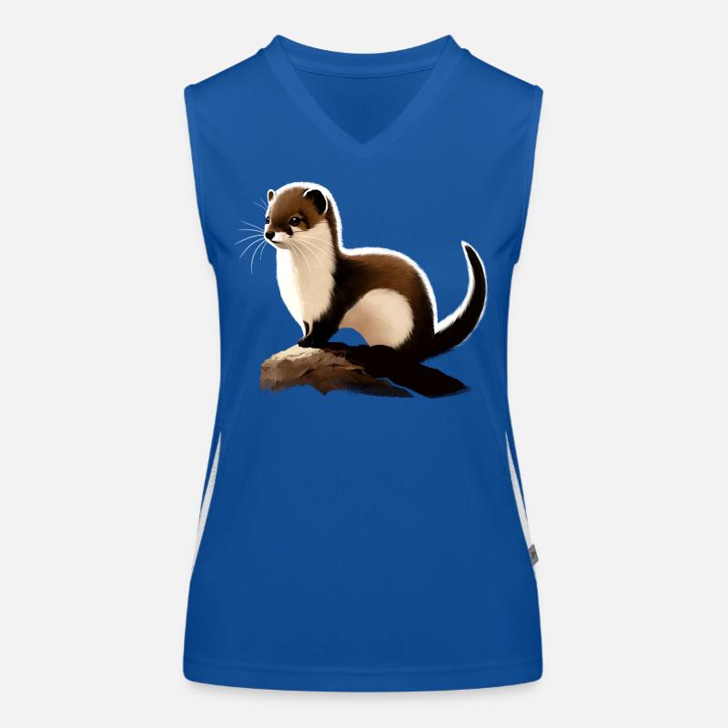 Ermine on rocks Women's Functional Contrast Tank Top