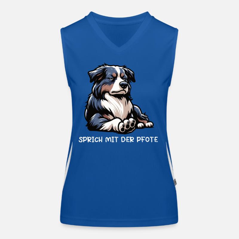 Sprich mit der Pfote Australian Shepherd Aussie  Funktionelles Kontrast-Tank Top für Frauen